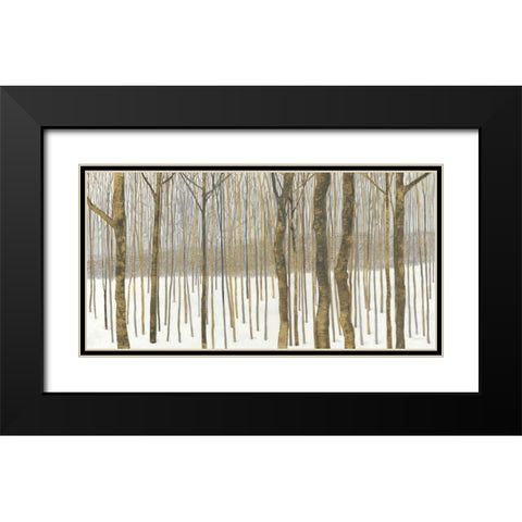 Woods in Winter Gold Black Modern Wood Framed Art Print with Double Matting by Lovell, Kathrine