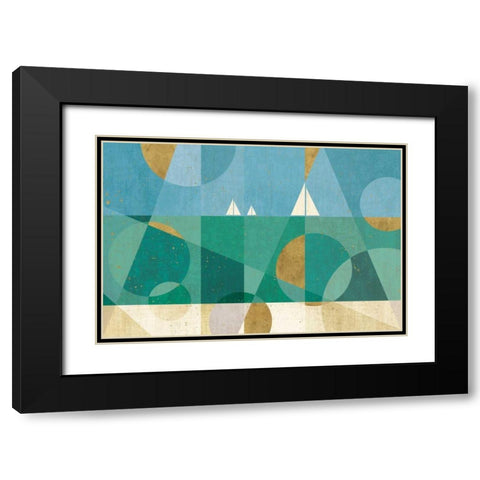 Seascape I Black Modern Wood Framed Art Print with Double Matting by Charron, Veronique