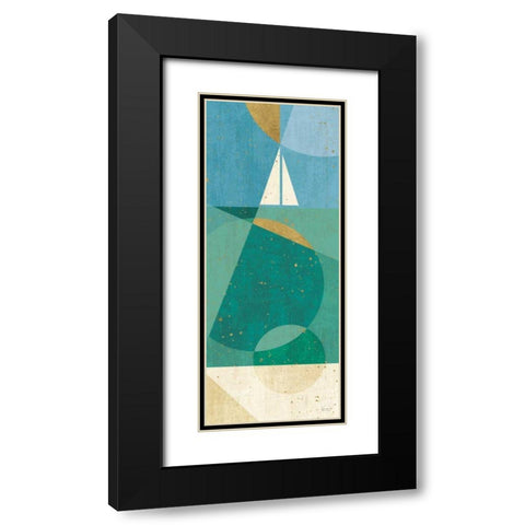 Seascape II Black Modern Wood Framed Art Print with Double Matting by Charron, Veronique