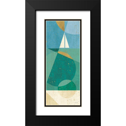 Seascape II Black Modern Wood Framed Art Print with Double Matting by Charron, Veronique