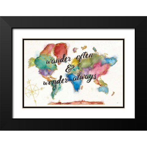Colorful World I Black Modern Wood Framed Art Print with Double Matting by Aiken, Jess