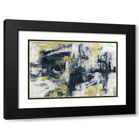 Graffiti Wall III Indigo Crop Black Modern Wood Framed Art Print with Double Matting by Vassileva, Silvia