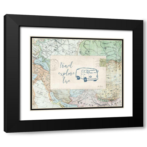 Travel Posts II Black Modern Wood Framed Art Print with Double Matting by Pertiet, Katie