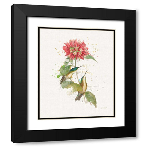 Colorful Hummingbirds I Black Modern Wood Framed Art Print with Double Matting by Pertiet, Katie