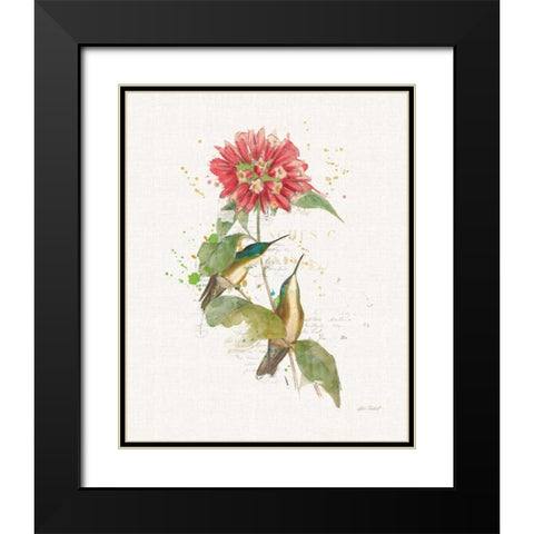 Colorful Hummingbirds I Black Modern Wood Framed Art Print with Double Matting by Pertiet, Katie