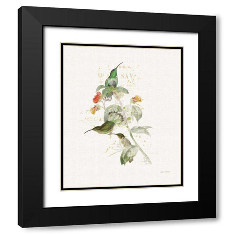 Colorful Hummingbirds III Black Modern Wood Framed Art Print with Double Matting by Pertiet, Katie