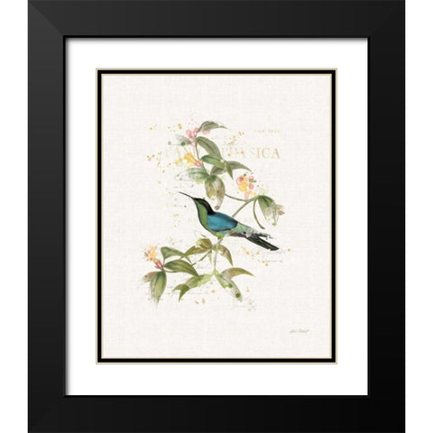 Colorful Hummingbirds IV Black Modern Wood Framed Art Print with Double Matting by Pertiet, Katie