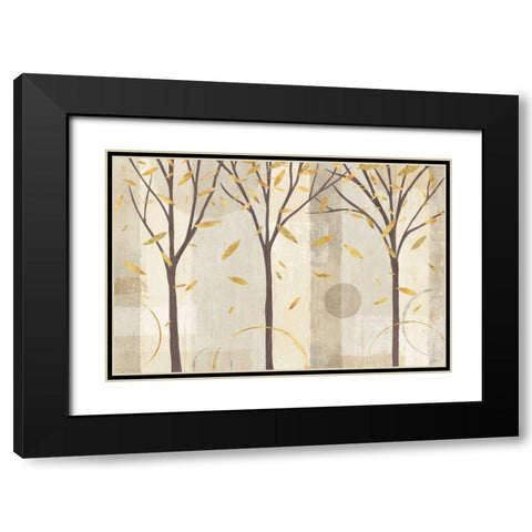Watercolor Forest Gold II Black Modern Wood Framed Art Print with Double Matting by Charron, Veronique