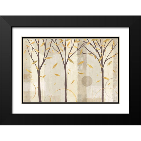 Watercolor Forest Gold II Black Modern Wood Framed Art Print with Double Matting by Charron, Veronique