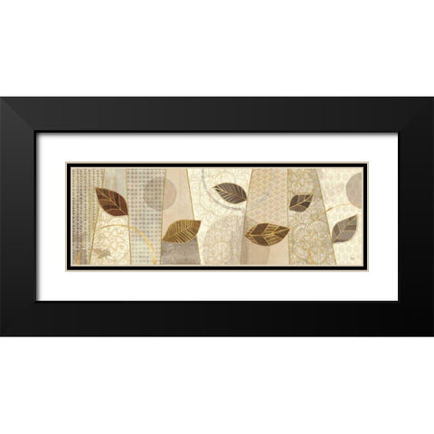 Bohemian Leaves V Neutral Black Modern Wood Framed Art Print with Double Matting by Charron, Veronique