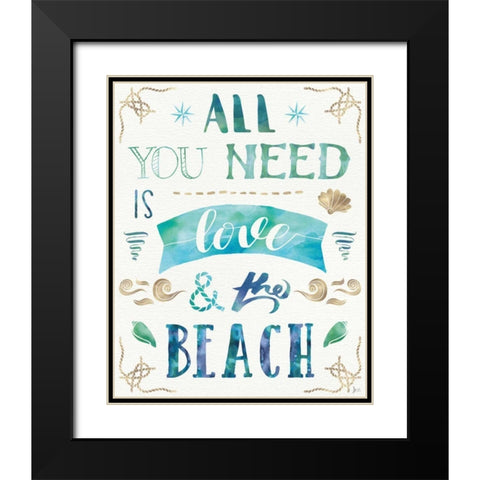 Love and the Beach I Black Modern Wood Framed Art Print with Double Matting by Aiken, Jess