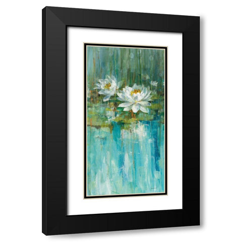 Water Lily Pond v2 II Black Modern Wood Framed Art Print with Double Matting by Nai, Danhui