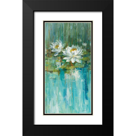 Water Lily Pond v2 II Black Modern Wood Framed Art Print with Double Matting by Nai, Danhui