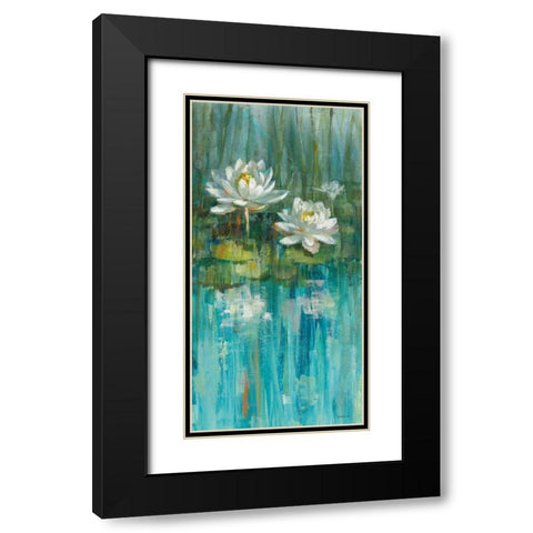Water Lily Pond v2 III Black Modern Wood Framed Art Print with Double Matting by Nai, Danhui