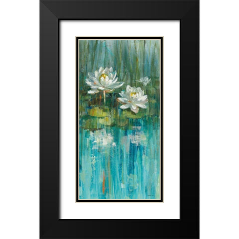 Water Lily Pond v2 III Black Modern Wood Framed Art Print with Double Matting by Nai, Danhui