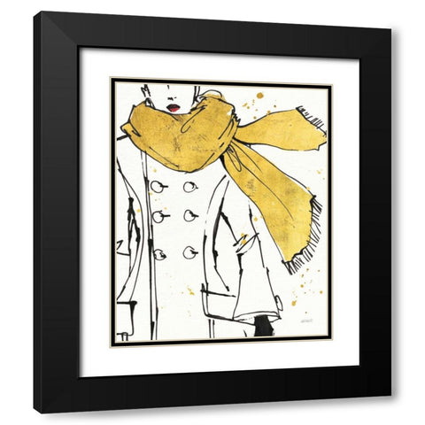 Fashion Strokes III Black Modern Wood Framed Art Print with Double Matting by Tavoletti, Anne