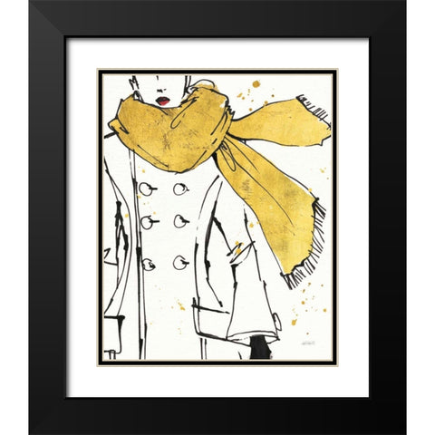 Fashion Strokes III Black Modern Wood Framed Art Print with Double Matting by Tavoletti, Anne