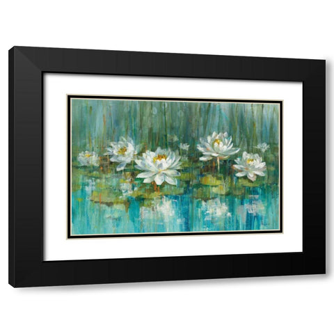 Water Lily Pond v2 Crop Black Modern Wood Framed Art Print with Double Matting by Nai, Danhui
