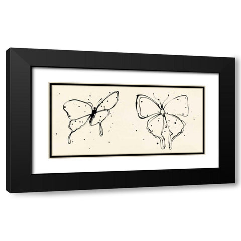 Butterfly Element I Black Modern Wood Framed Art Print with Double Matting by Novak, Shirley
