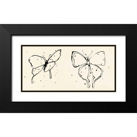 Butterfly Element I Black Modern Wood Framed Art Print with Double Matting by Novak, Shirley