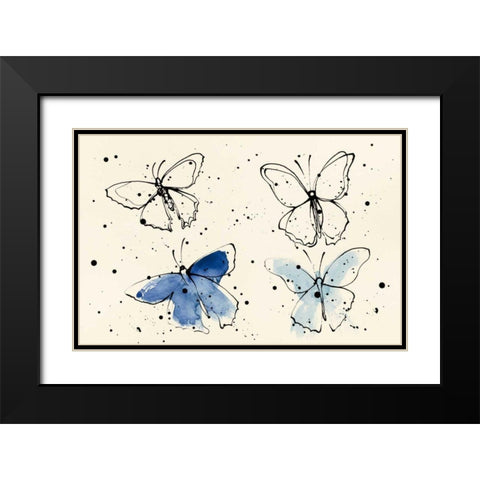 Butterfly Element VI Black Modern Wood Framed Art Print with Double Matting by Novak, Shirley