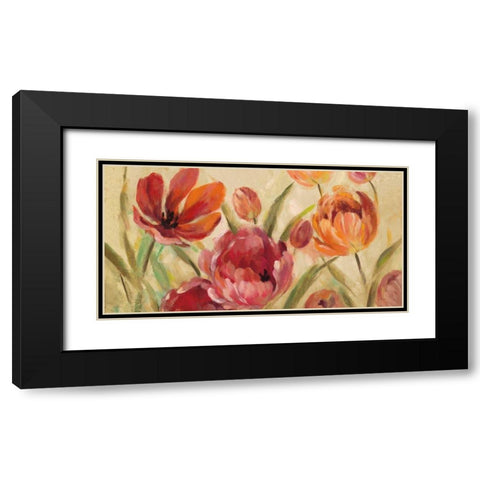 Expressive Tulips Neutral v2 Black Modern Wood Framed Art Print with Double Matting by Vassileva, Silvia