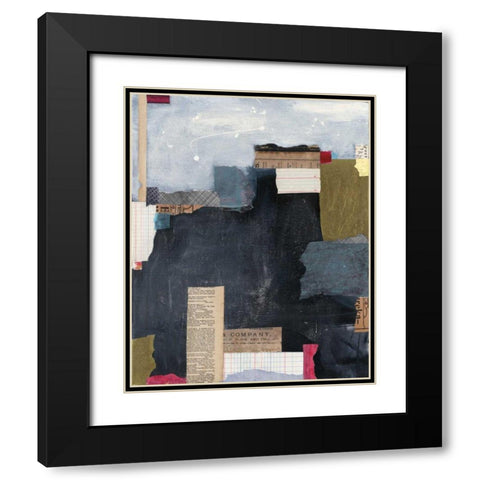 Block Abstract II v2 Black Modern Wood Framed Art Print with Double Matting by Prahl, Courtney