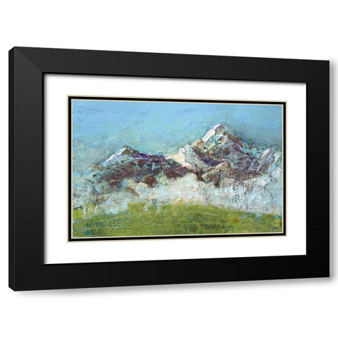 Wilson Fog Green Black Modern Wood Framed Art Print with Double Matting by Day, Kellie