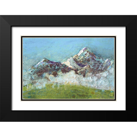Wilson Fog Green Black Modern Wood Framed Art Print with Double Matting by Day, Kellie
