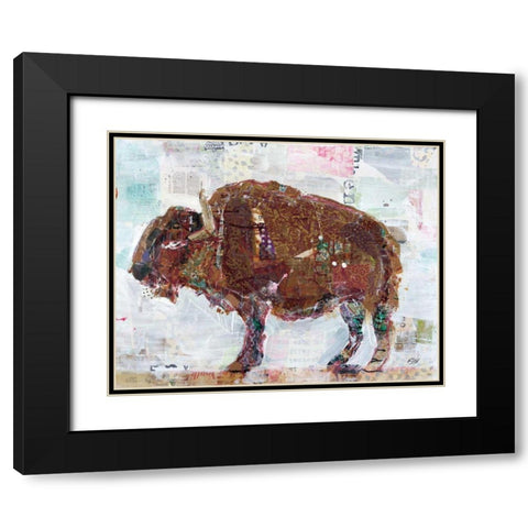 El Buffalo Brown Crop Black Modern Wood Framed Art Print with Double Matting by Day, Kellie