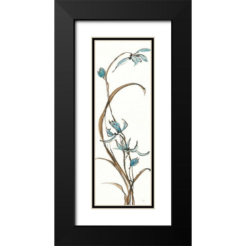 Spring Orchids II on White Black Modern Wood Framed Art Print with Double Matting by Paschke, Chris