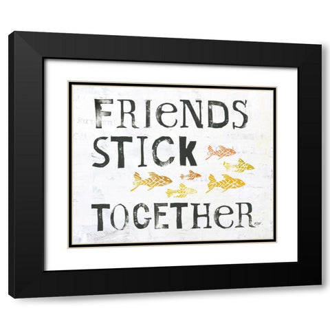 Friends Stick Together Black Modern Wood Framed Art Print with Double Matting by Day, Kellie
