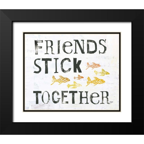 Friends Stick Together Black Modern Wood Framed Art Print with Double Matting by Day, Kellie