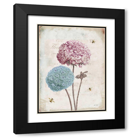 Geranium Study II Pink Flower Black Modern Wood Framed Art Print with Double Matting by Pertiet, Katie