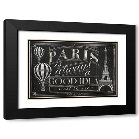 Vive Paris I Black Modern Wood Framed Art Print with Double Matting by Penner, Janelle