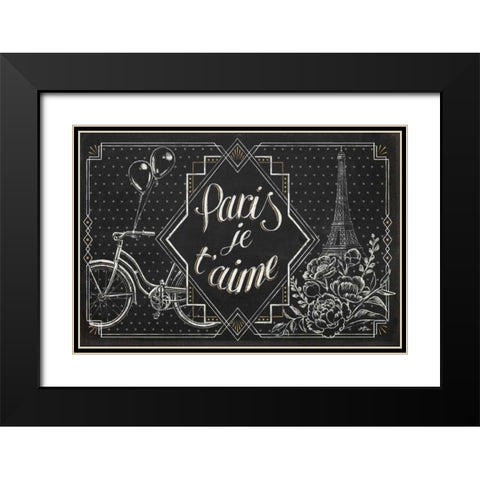 Vive Paris III Black Modern Wood Framed Art Print with Double Matting by Penner, Janelle