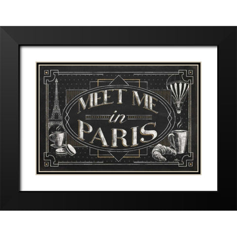 Vive Paris IV Black Modern Wood Framed Art Print with Double Matting by Penner, Janelle