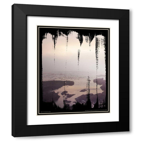 Painted Seaside II on Black Black Modern Wood Framed Art Print with Double Matting by Marshall, Laura