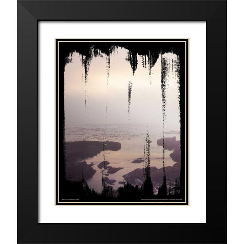 Painted Seaside II on Black Black Modern Wood Framed Art Print with Double Matting by Marshall, Laura