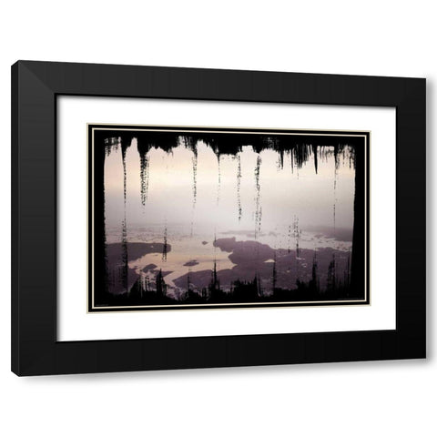 Painted Seaside I on Black Black Modern Wood Framed Art Print with Double Matting by Marshall, Laura