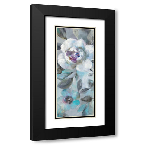 Twilight Flowers II Black Modern Wood Framed Art Print with Double Matting by Nai, Danhui