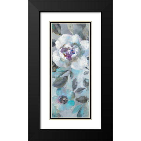 Twilight Flowers II Black Modern Wood Framed Art Print with Double Matting by Nai, Danhui