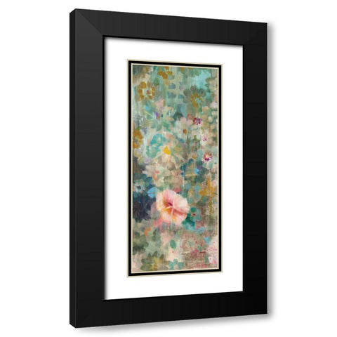 Flower Shower II Black Modern Wood Framed Art Print with Double Matting by Nai, Danhui