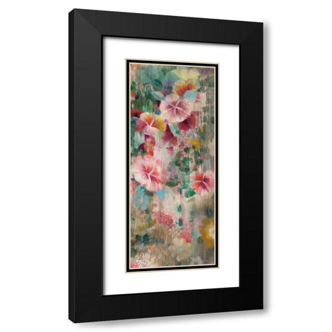 Flower Shower III Black Modern Wood Framed Art Print with Double Matting by Nai, Danhui