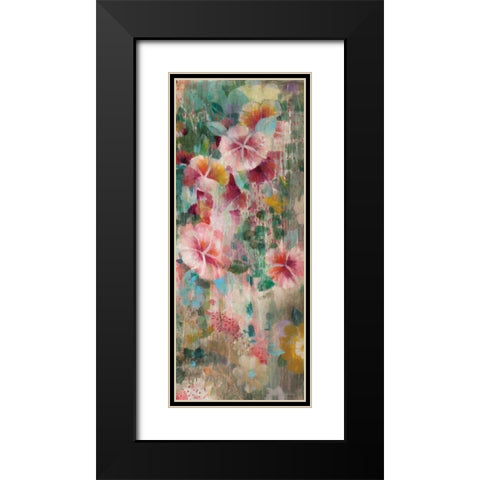 Flower Shower III Black Modern Wood Framed Art Print with Double Matting by Nai, Danhui