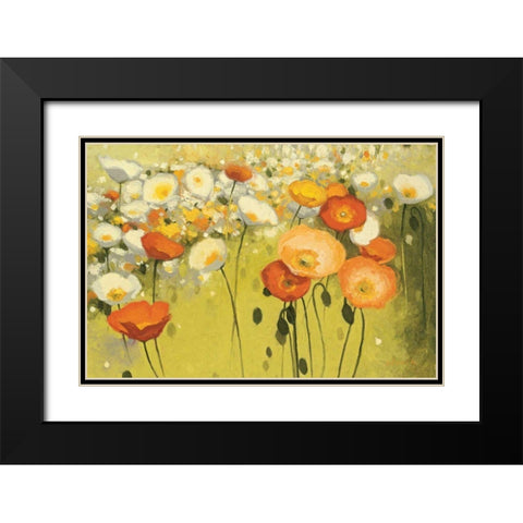 Spring Confetti Black Modern Wood Framed Art Print with Double Matting by Novak, Shirley