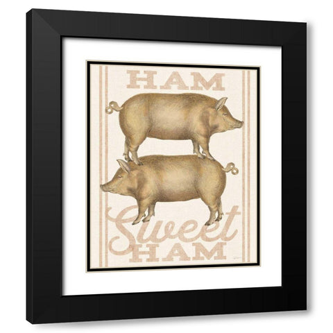 Ham Sweet Ham Black Modern Wood Framed Art Print with Double Matting by Schlabach, Sue