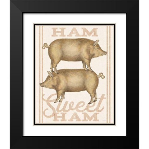 Ham Sweet Ham Black Modern Wood Framed Art Print with Double Matting by Schlabach, Sue