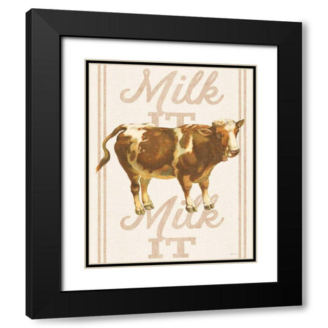 Milk it Milk it Black Modern Wood Framed Art Print with Double Matting by Schlabach, Sue