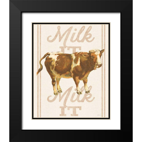 Milk it Milk it Black Modern Wood Framed Art Print with Double Matting by Schlabach, Sue